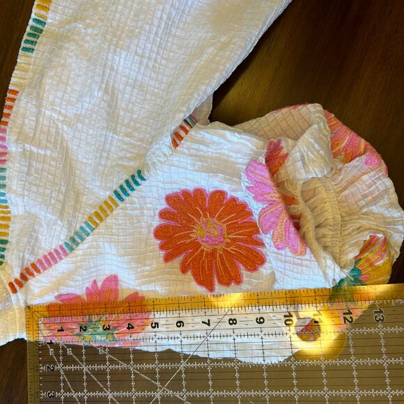 THML White Embroidered Puff Sleeve Top Size Extra Small - Picture 16 of 16